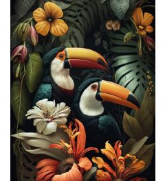 Tropical Jungle Tucans Art Print 40x50cm