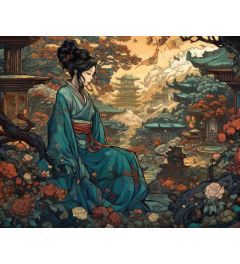 China Garden Peaceful Art Print 40x50cm