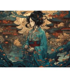 China Garden Lady Art Print 40x50cm