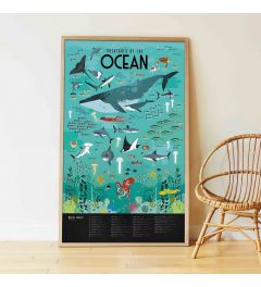 Poppik Dieren uit de Oceanen Sticker Poster 100x68cm