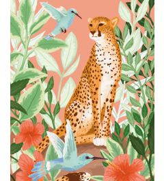 Tropische Cheetah Kunstdruk 40x50cm