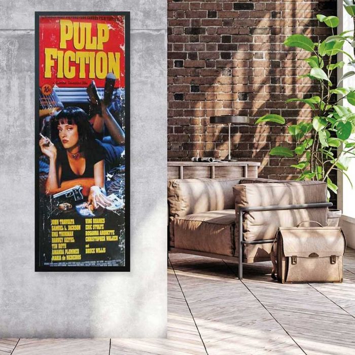 Pulp Fiction Cover Poster Ingelijst MDF Zwart 53x158cm