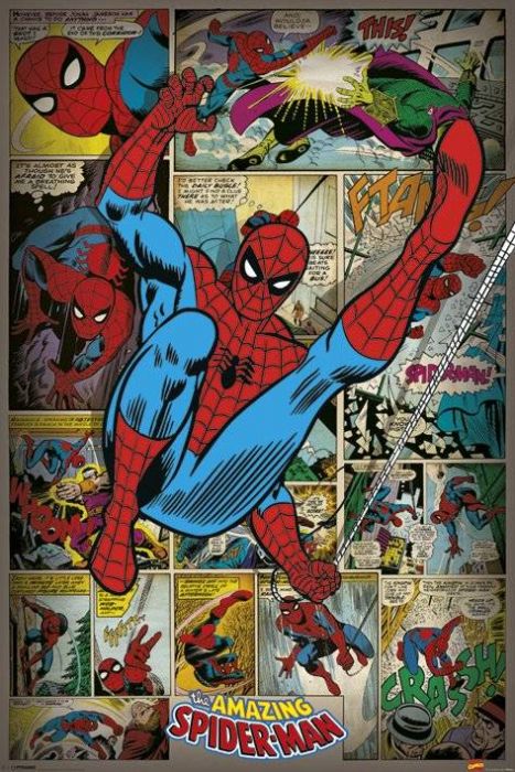 decaan Nathaniel Ward Arbeid Marvel Comics Spiderman Retro Poster 61x91.5cm | Posters.be